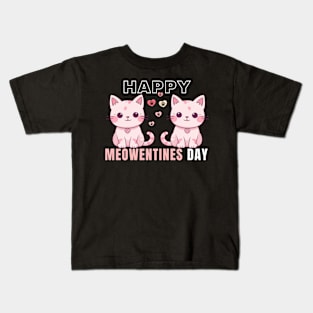 Happy Valentines Day Happy Meowentines Day Kids T-Shirt